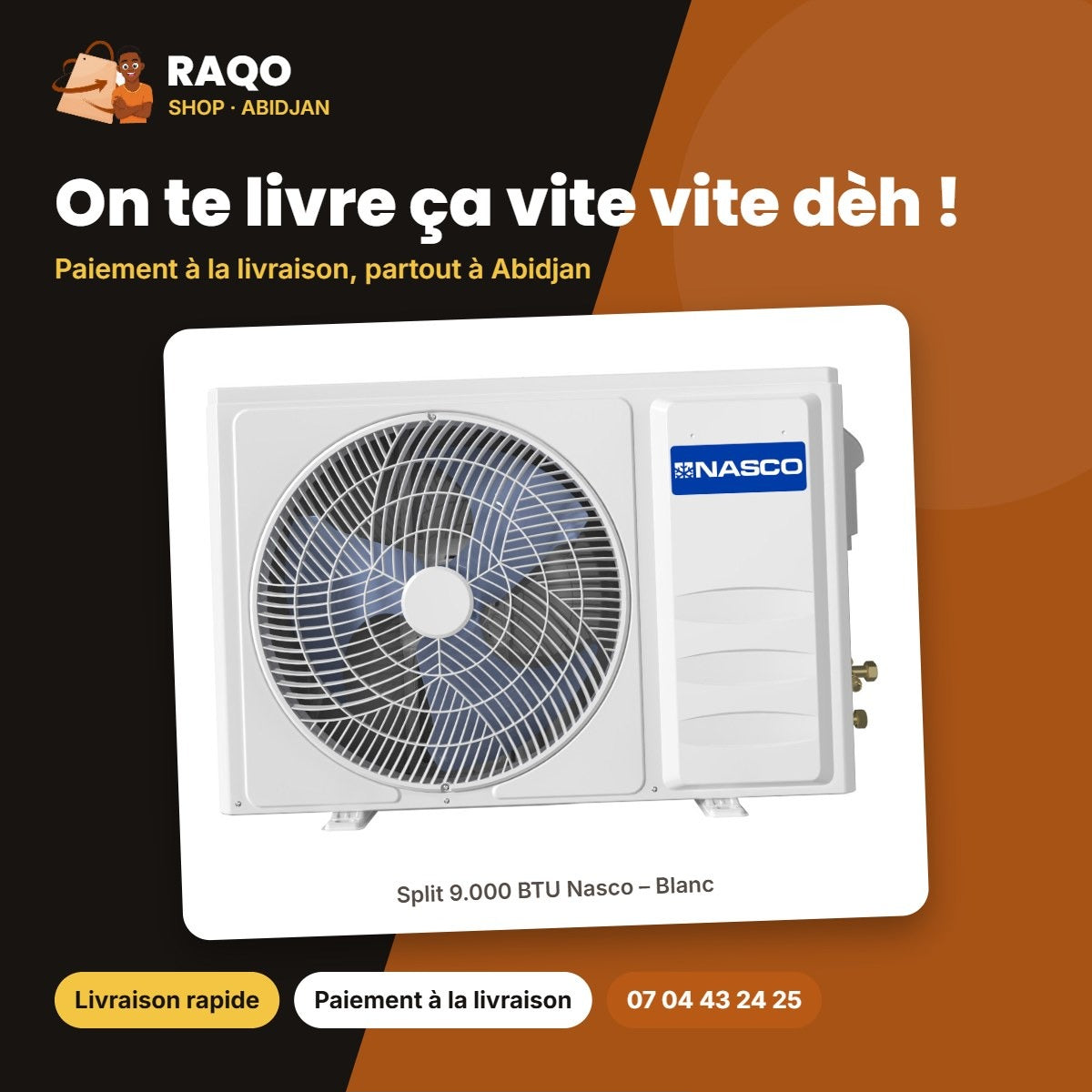 Split 9.000 BTU Nasco – Blanc | NAS-J09-N1