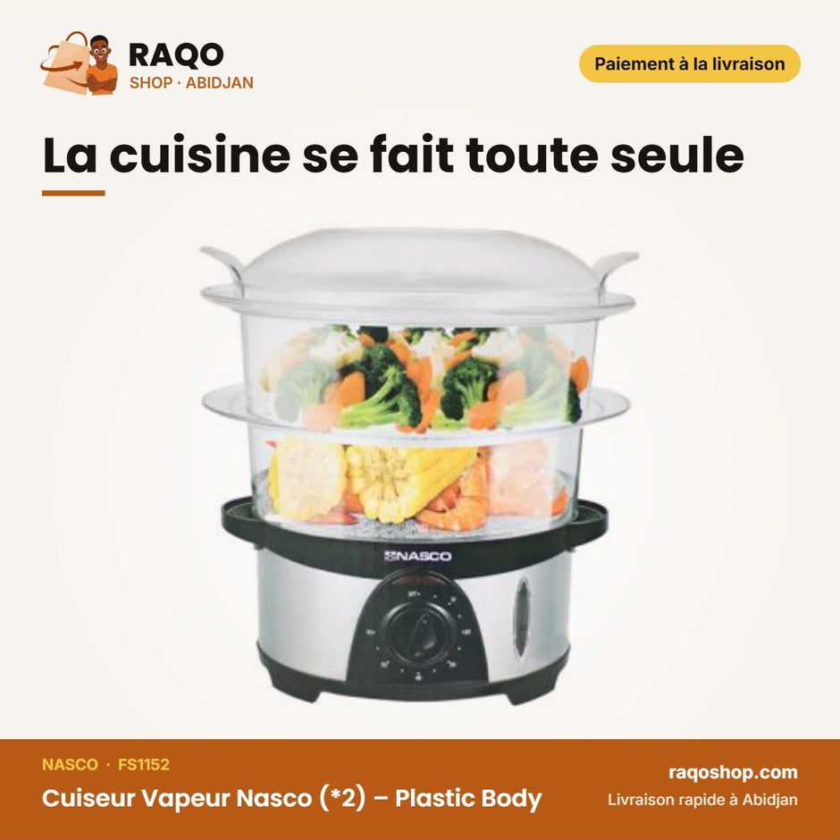 Cuiseur Vapeur Nasco (*2) – Plastic Body – Base Stainles Steel | FS1152