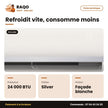 Split 24.000 BTU Nasco R410 Façade Blanche -Bande Silver | NAS-M24N1-N
