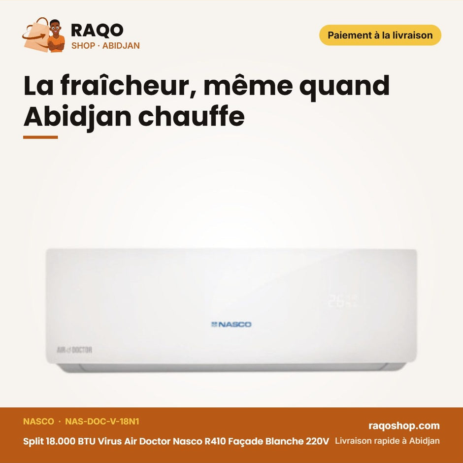 Split 18.000 BTU Virus Air Doctor Nasco R410 Façade Blanche 220V | NAS-DOC-V-18N1