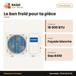 Split 18.000 BTU Virus Air Doctor Nasco R410 Façade Blanche 220V | NAS-DOC-V-18N1