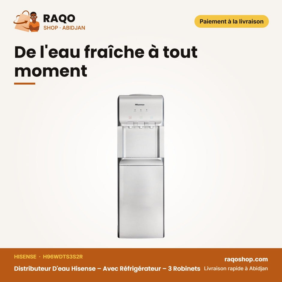 Distributeur D'eau Hisense – Avec Réfrigérateur – 3 Robinets – Silver | H96WDTS3S2R