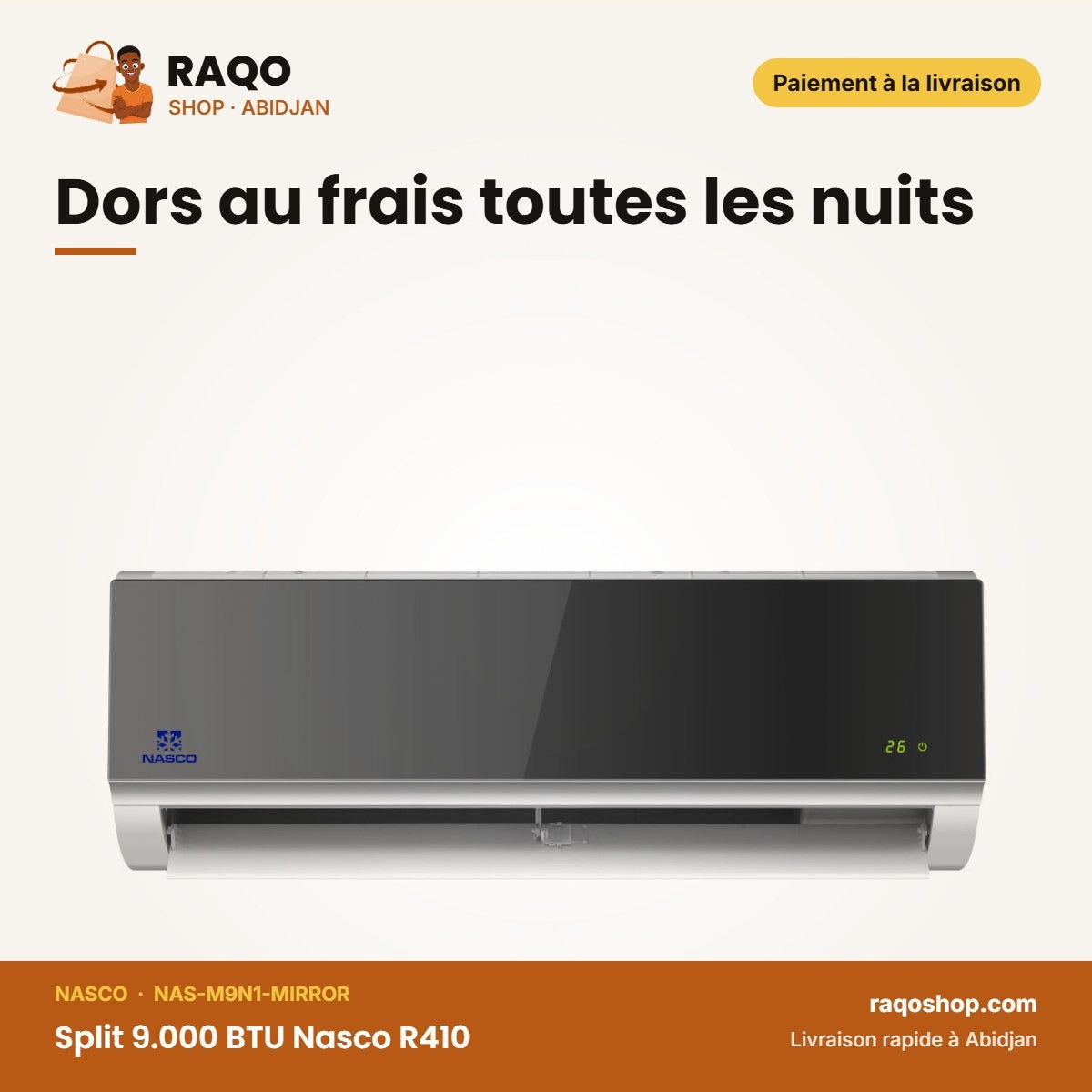 Split 9.000 BTU Nasco R410 | NAS-M9N1-MIRROR