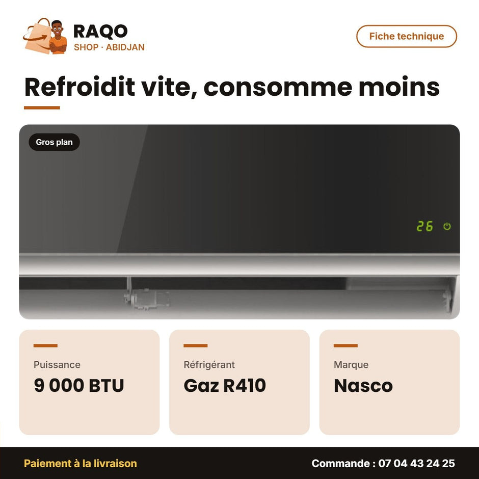 Split 9.000 BTU Nasco R410 | NAS-M9N1-MIRROR