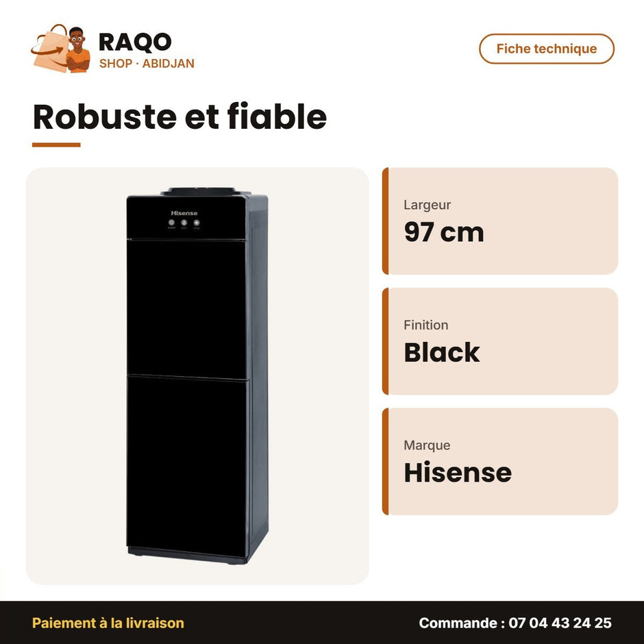 Distributeur D'eau Hisense – 97cm – 3 Robinets – Black | H97WDTB3S1