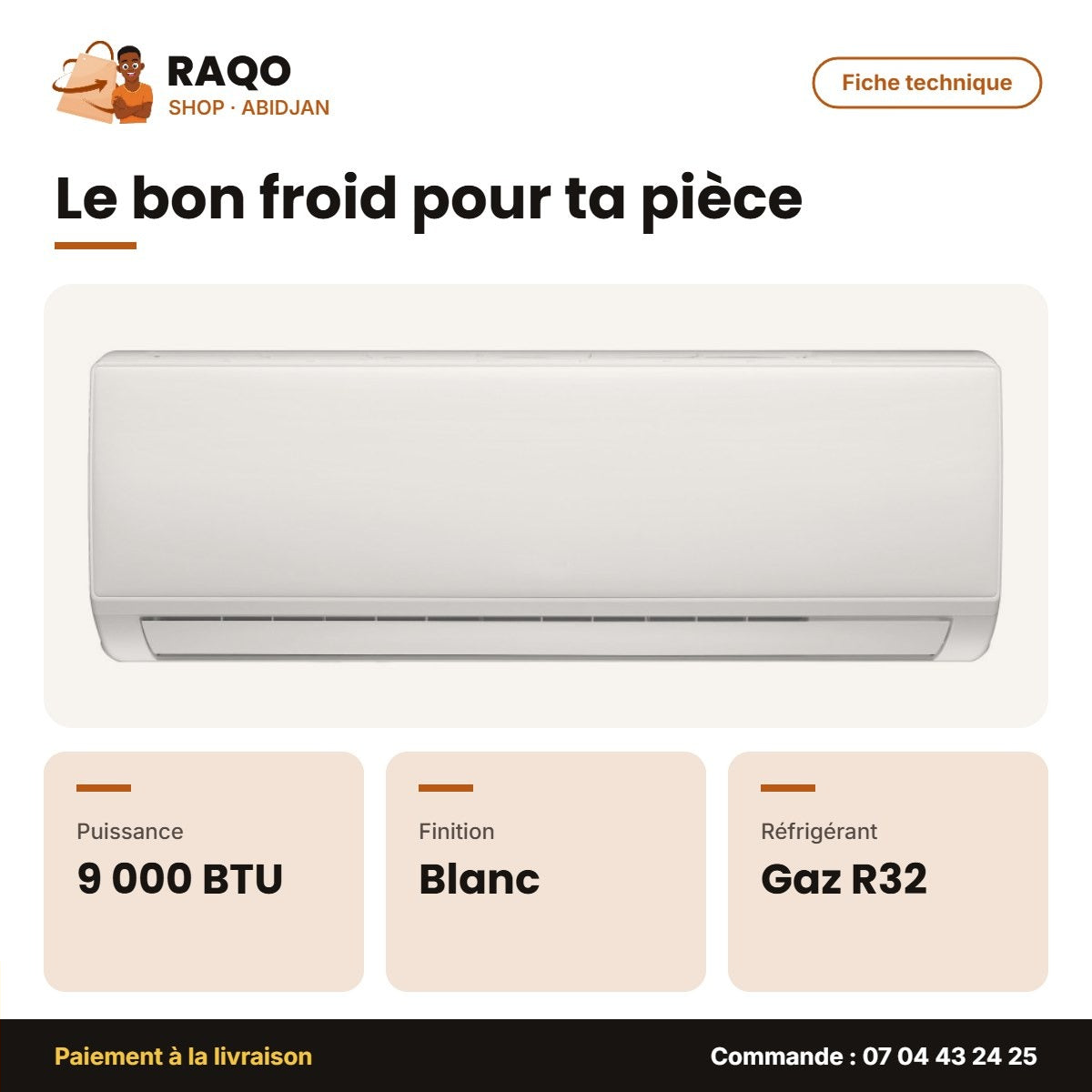 NAS-T9N1 (Ct V1) - Split 9000 BTU Nasco R32 Blanc | NAS-T9N1 (CT V1)
