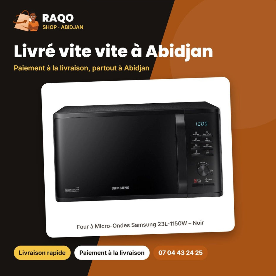 Four à Micro-Ondes Samsung 23L-1150W – Noir – Quick Defrost – 230V-50HZ | MS23K3515AK/EF
