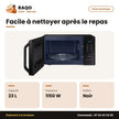 Four à Micro-Ondes Samsung 23L-1150W – Noir – Quick Defrost – 230V-50HZ | MS23K3515AK/EF