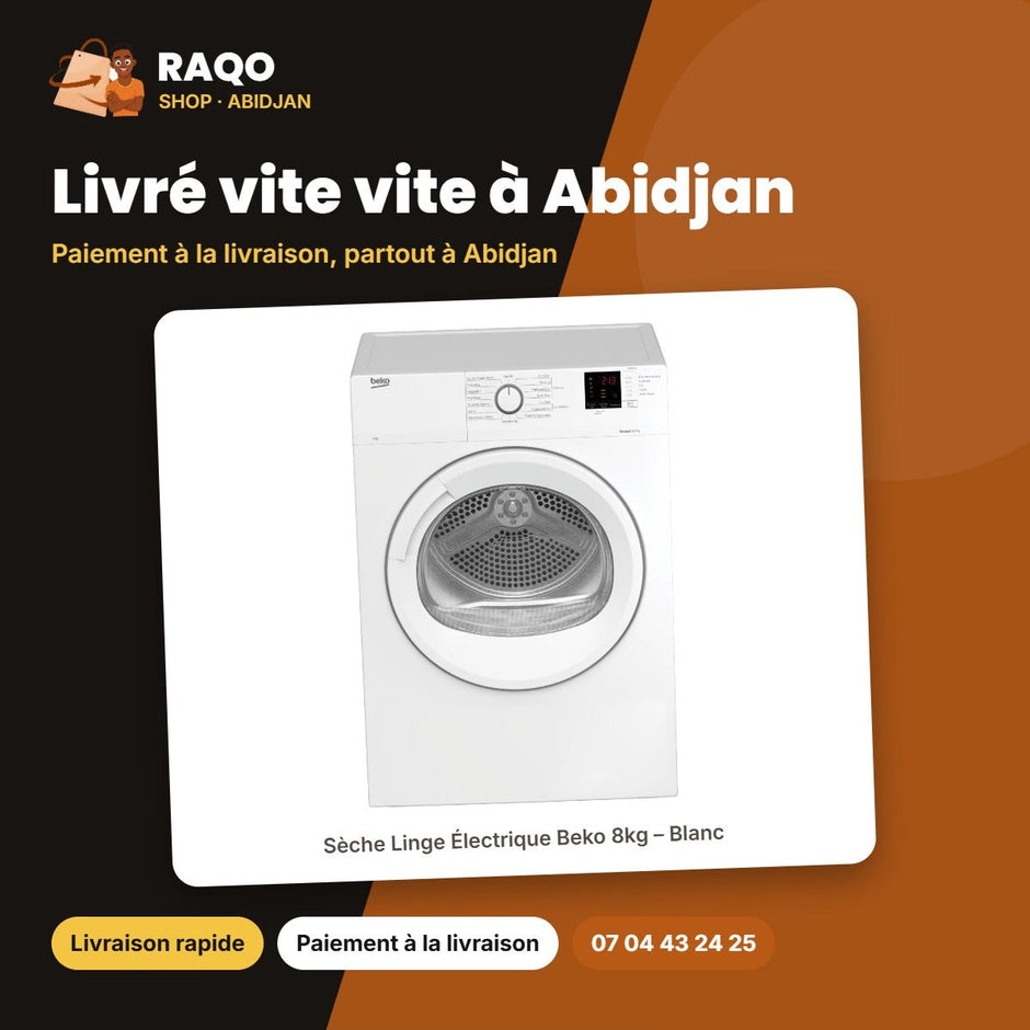 Sèche Linge Électrique Beko 8kg – Blanc – Tech. de Séchage à Evacuation | BEKO_DA8012GA