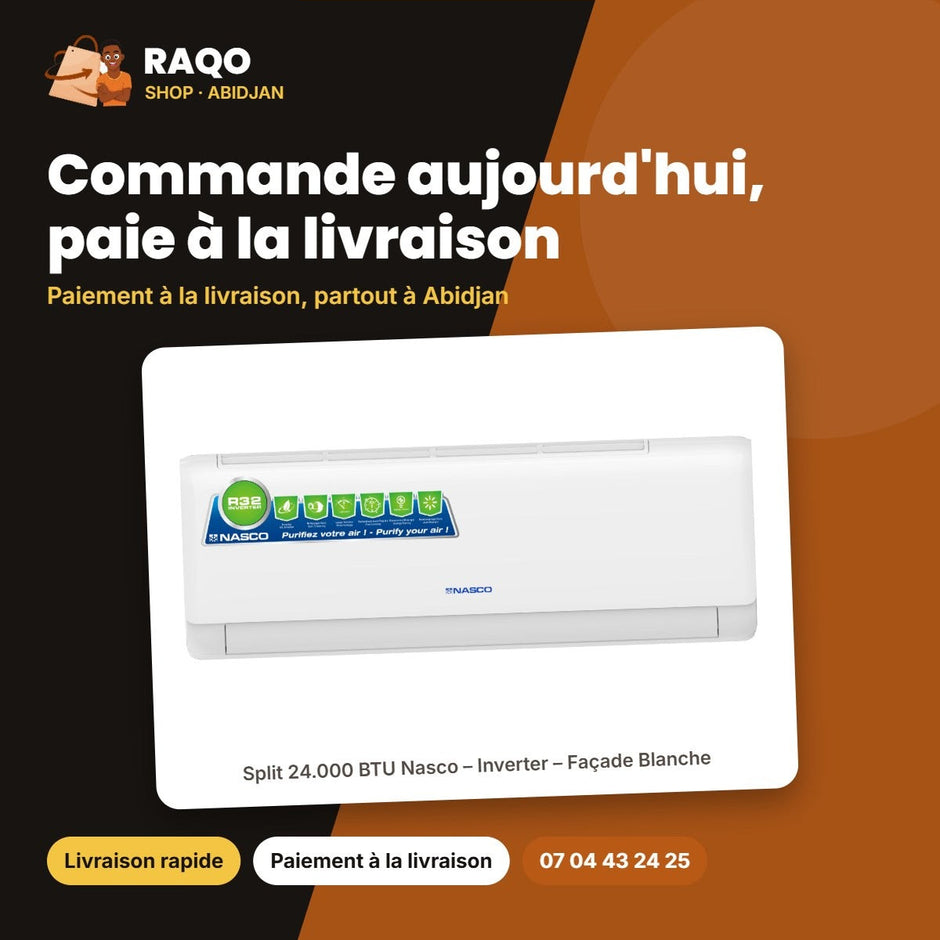Split 24.000 BTU Nasco – Inverter – Façade Blanche | NAS-AX24V1