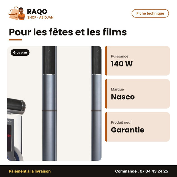 Home Cinema 5.1CH Nasco – 140W – Caisson de BASSE+10WX5 Haut-Parl – Telec. | NAS-HT5.1-N5330