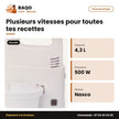 Batteur Électrique Nasco 4.3 L 500W 5 Vit Bol en Plast – 4 | MIXER_HM422BK-GS