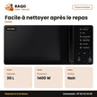 Four à Micro-Ondes Samsung Grill 30L-1400W – Noir – 230V-50HZ | MG30T5018AK/EF