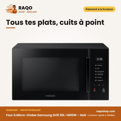 Four à Micro-Ondes Samsung Grill 30L-1400W – Noir – 230V-50HZ | MG30T5018AK/EF