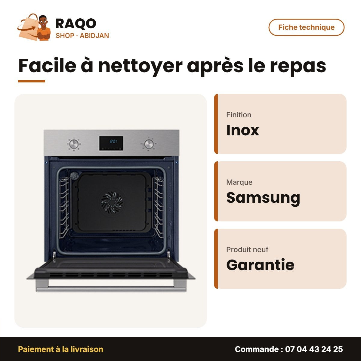 Four Encastrable Samsung – Électrique – Inox | NV68A1140BS/EF