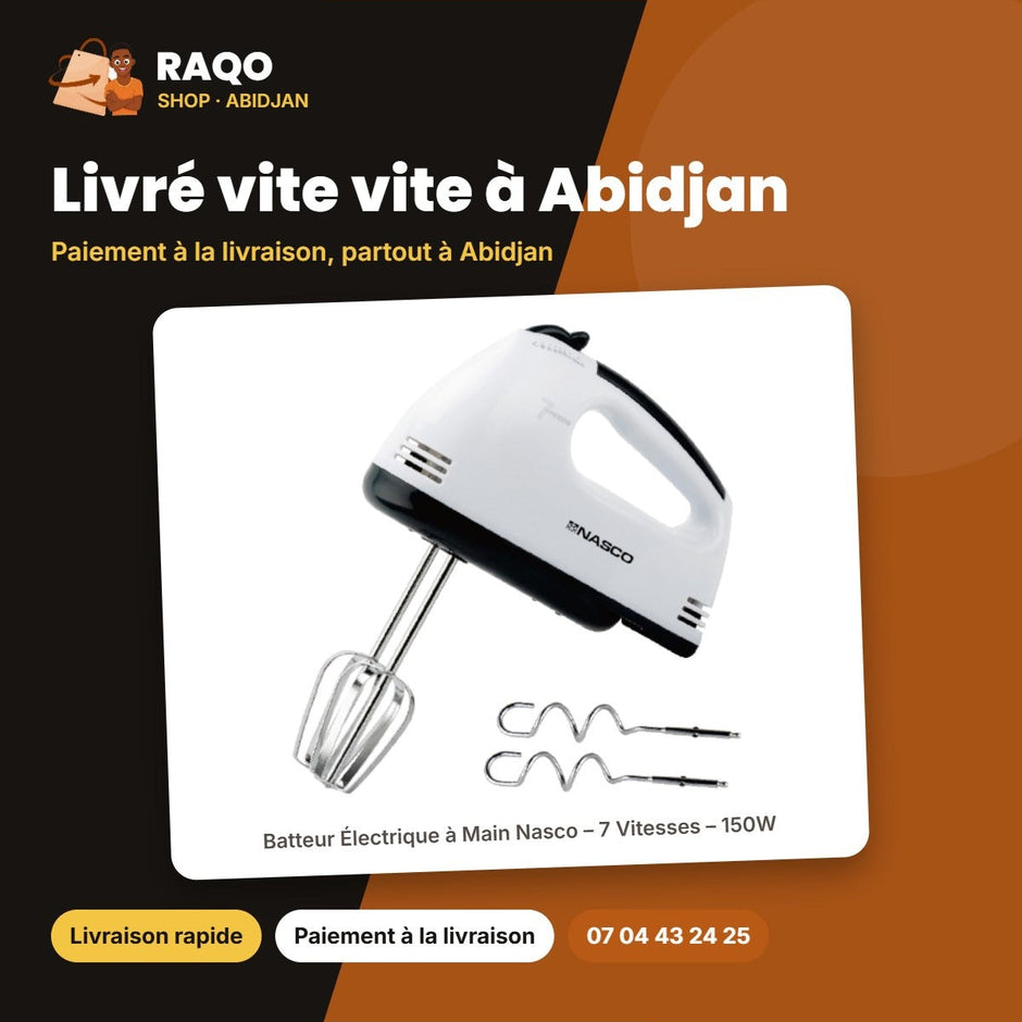 Batteur Électrique à Main Nasco – 7 Vitesses – 150W | NAS-HM218-TMT