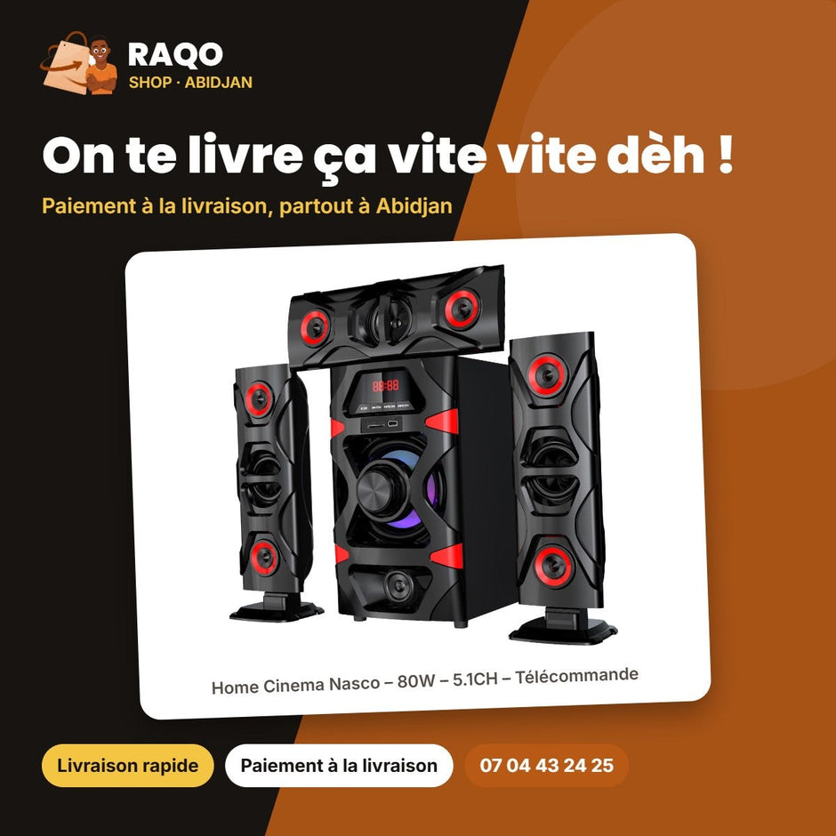Home Cinema Nasco – 80W – 5.1CH – Télécommande | NS-1405