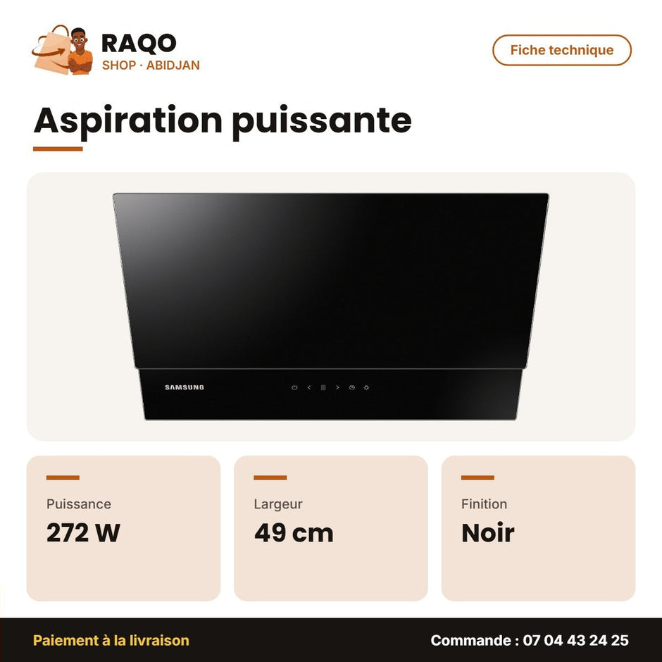 Hotte Aspirante Samsung – 67.5X44.5X49CM – Noir – 272W | NK24N7060VB/SG