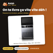 Machine à Glaçons Nasco – 45kg – 24H – Noir-Silver | IMC9000-CB