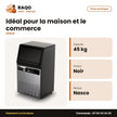 Machine à Glaçons Nasco – 45kg – 24H – Noir-Silver | IMC9000-CB