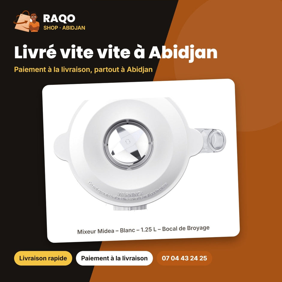 Mixeur Midea – Blanc – 1.25 L – Bocal de Broyage | MJ-BL6010W