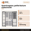 Réfrigérateur Américain Samsung – 627L(409+218) – 2 PORTES+1 Ouv. – Noir Metal | RS80F65G3FUT