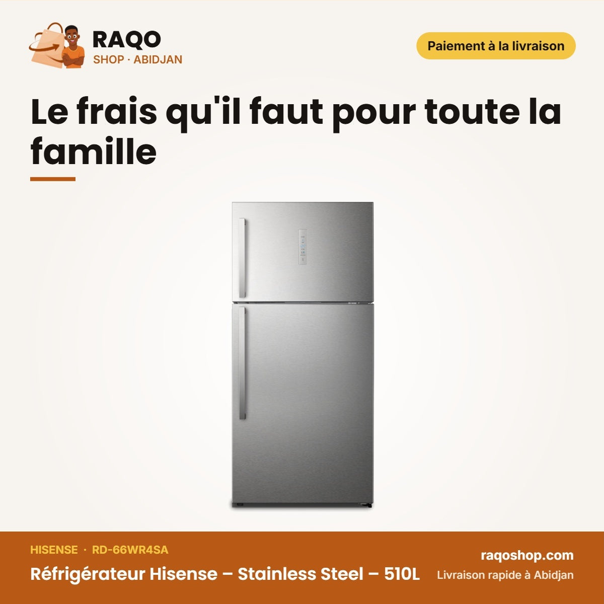 Réfrigérateur Hisense – Stainless Steel – 510L | RD-66WR4SA