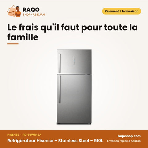 Réfrigérateur Hisense – Stainless Steel – 510L | RD-66WR4SA