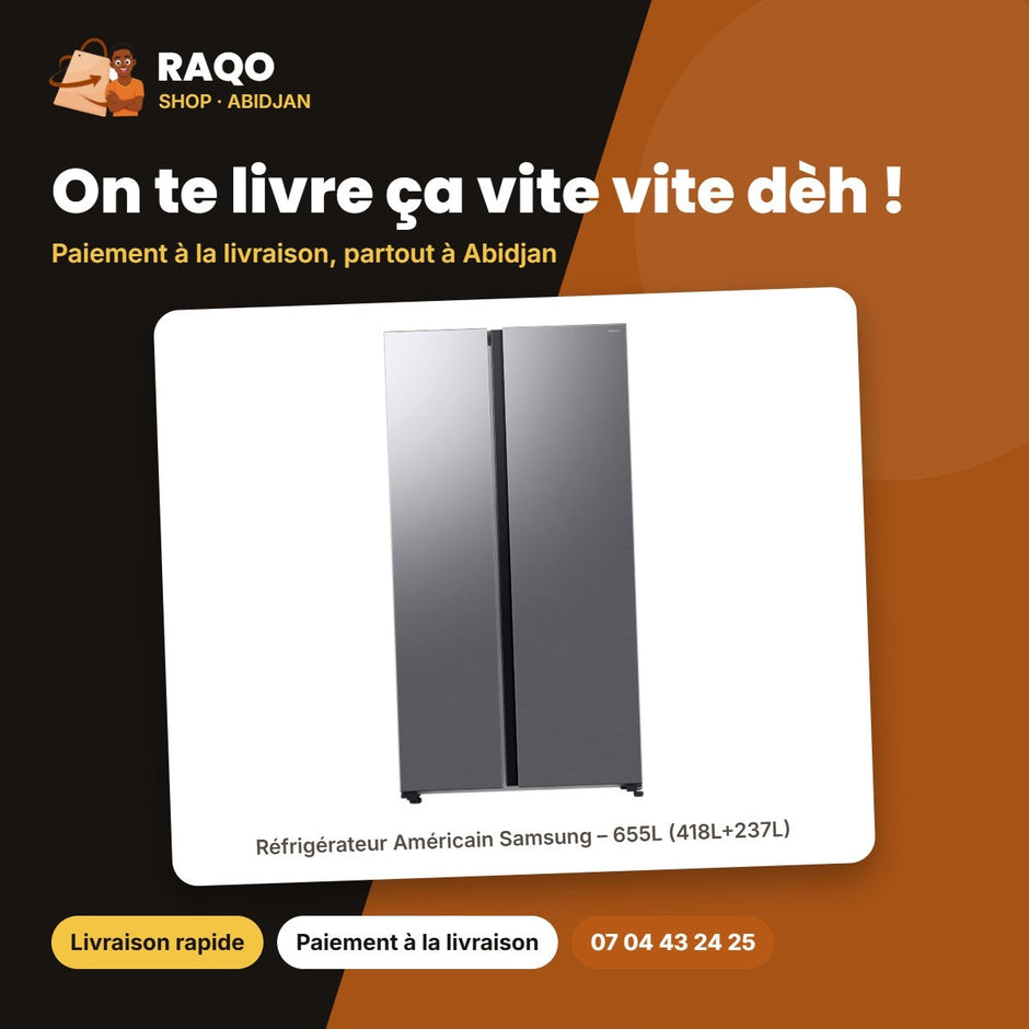 Réfrigérateur Américain Samsung – 655L (418L+237L) – Silver – 2 Portes | RS70F65Q4TGH