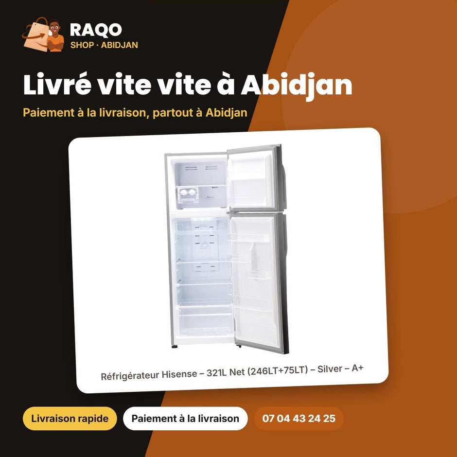 Réfrigérateur Hisense – 321L Net (246LT+75LT) – Silver – A+ | RD-43WR4SA