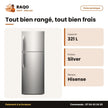 Réfrigérateur Hisense – 321L Net (246LT+75LT) – Silver – A+ | RD-43WR4SA
