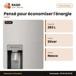 Réfrigérateur Combiné Nasco – 283L (194L+89L) – 3 Tiroirs – Silver | SNASD2-440WD