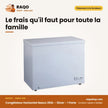 Congélateur Horizontal Nasco 350L – Silver – 1 Porte – 1 Panier à L'interieur | KNAS-550