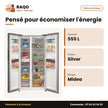 Réfrigérateur Américain Midea – 2 Portes – 555L(349+206) – Silver | MDRS710FGF50D