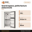 Réfrigérateur Double Portes Midea – 179L(119+60) – Smart Cool. – Jazz Black | MDRT268MTV28