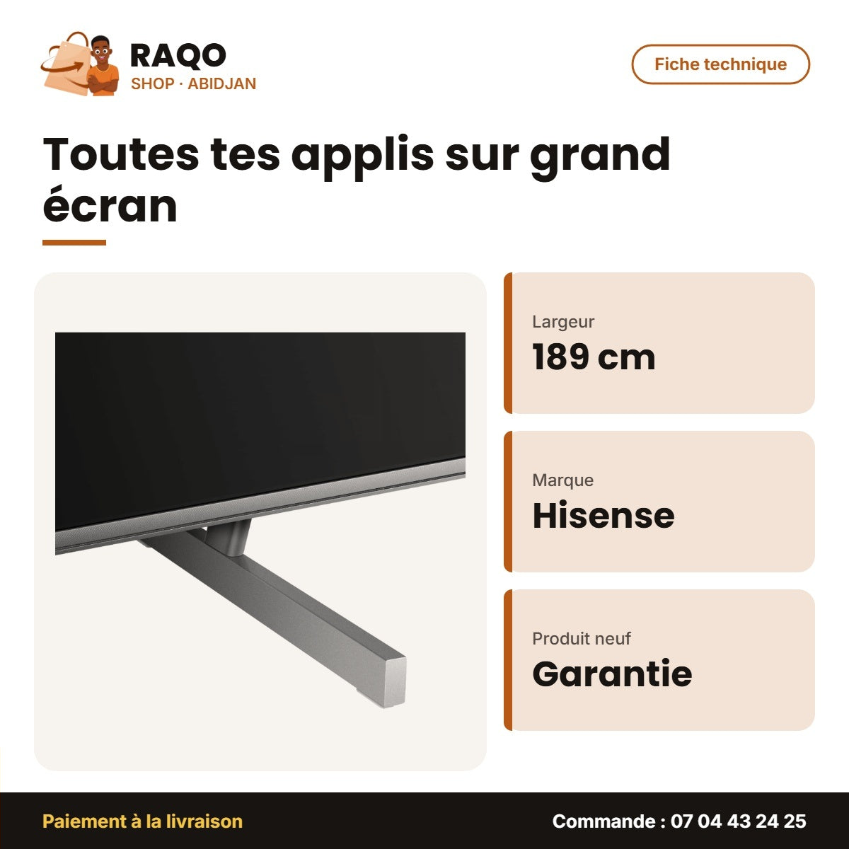 TV LED 75 Hisense – Mini-LED – Uled – 189cm | 75U6K-PRO