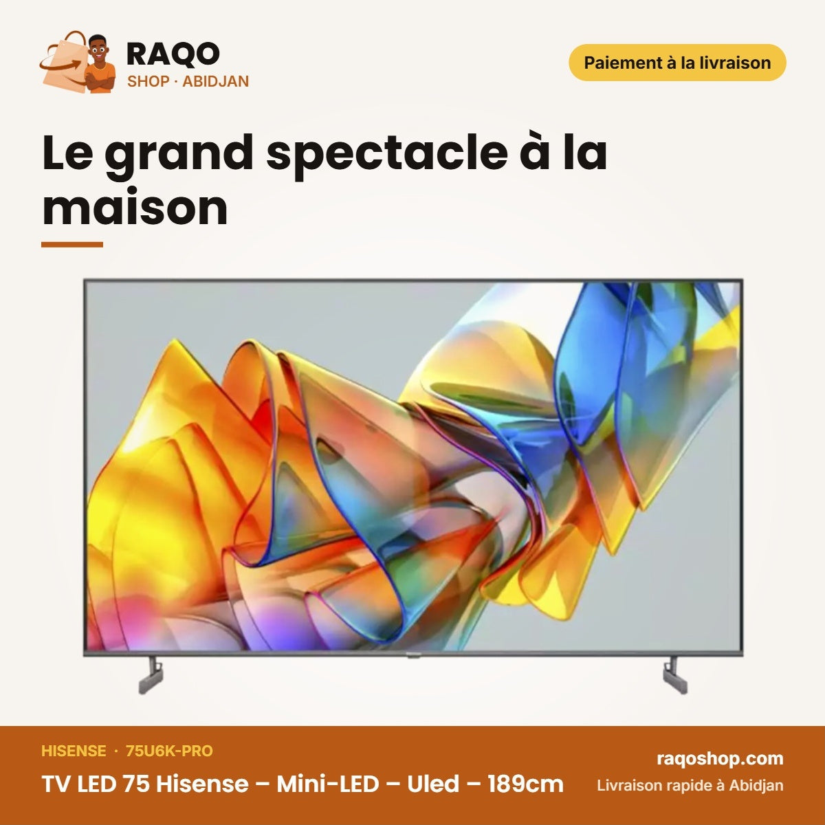 TV LED 75 Hisense – Mini-LED – Uled – 189cm | 75U6K-PRO