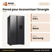 Réfrigérateur Américain Samsung – 578L(370L+208L) – 2 Portes – Black Matt | RS57DG410EB4MU