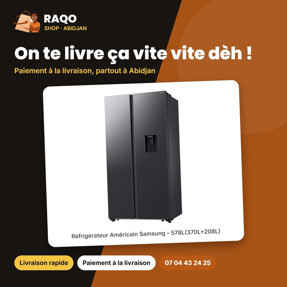 Réfrigérateur Américain Samsung – 578L(370L+208L) – 2 Portes – Black Matt | RS57DG410EB4MU