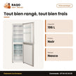 Réfrigérateur Combiné Nasco – 196L (79+117) – 3 Tiroirs – Noir | NASD2-293FL-GD