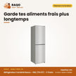 Réfrigérateur Combiné Nasco – 196L (79+117) – 3 Tiroirs – Noir | NASD2-293FL-GD
