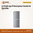 Réfrigérateur Combiné Nasco – 142L (87LT+55LT) – 3 Tiroirs – Gris | HNASD2-20