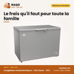 Congélateur Horizontal Nasco – Gris Fonce – 337L – Porte Vitrée Int. | SNAS-500