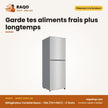 Réfrigérateur Combiné Nasco – 136L (71LT+65LT) – 3 Tiroirs – Noir-Miroir | NASD2-203FL-GD