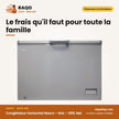 Congélateur Horizontal Nasco – Gris – 290L Net – 2 Paniers Internes | HNAS-400