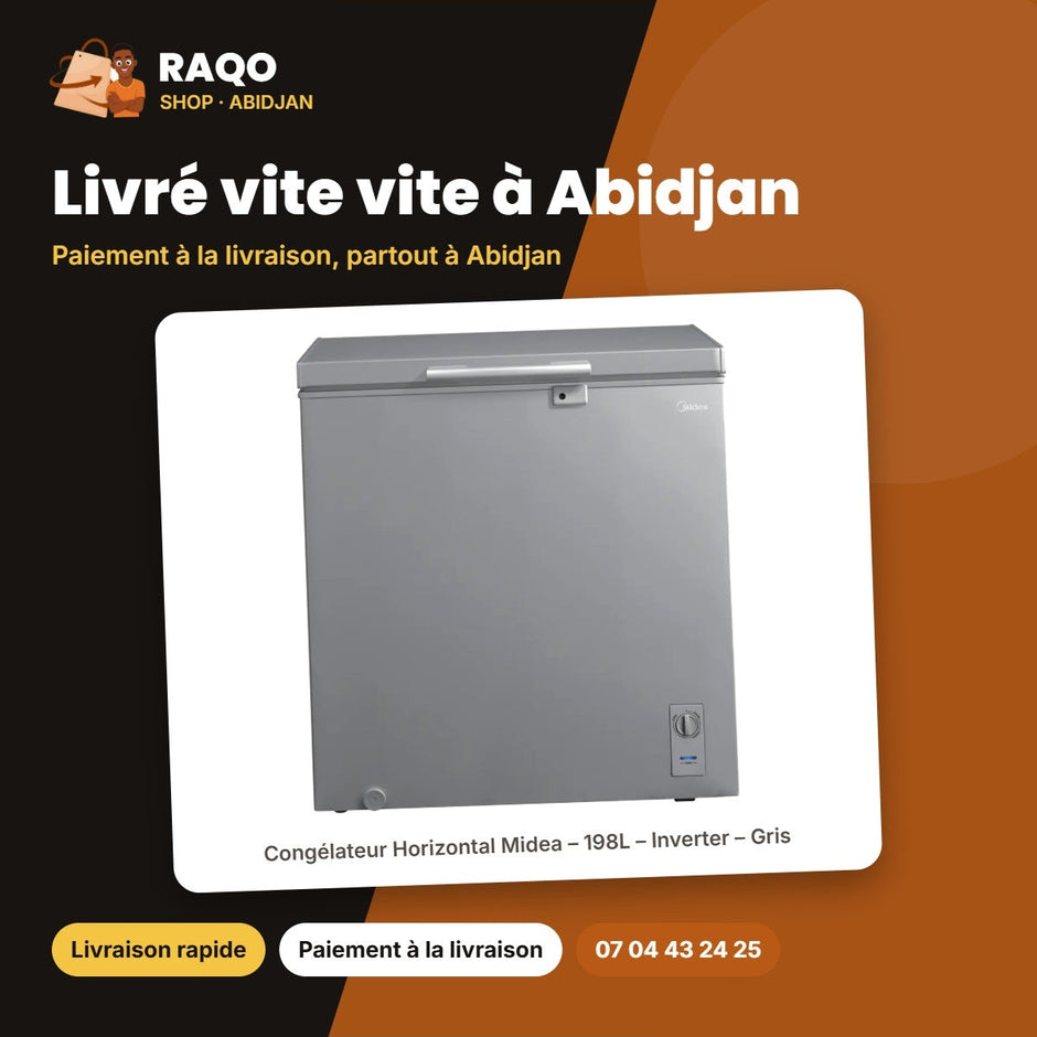 Congélateur Horizontal Midea – 198L – Inverter – Gris | MDRC362FZG43D