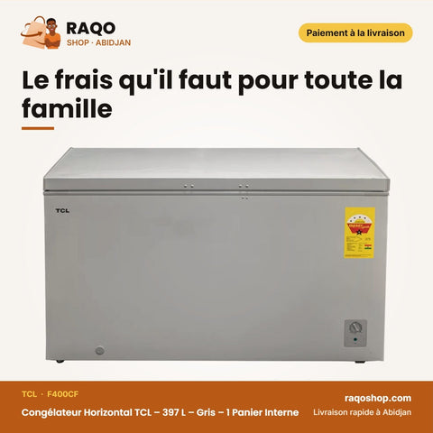 Congélateur Horizontal TCL – 397 L – Gris – 1 Panier Interne | F400CF