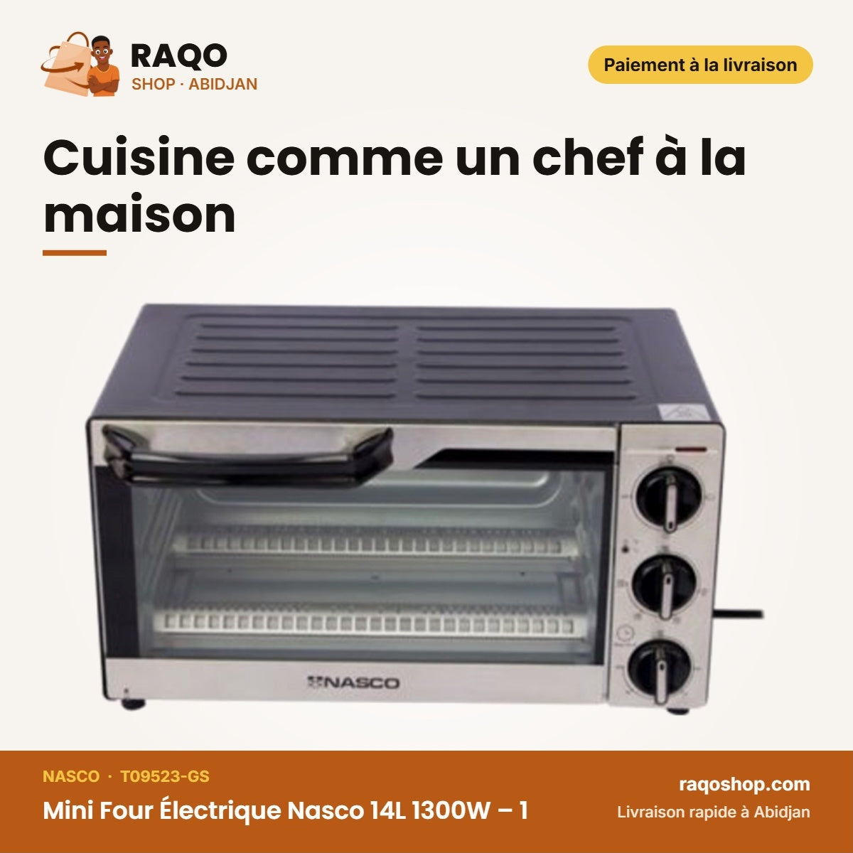 Mini Four Électrique Nasco 14L 1300W – 1 | T09523-GS