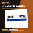 Rechaud à Gaz Nasco – 2 Feux – Vitré – Grille Porte Casserole Noir | NASGS-K213S