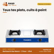 Rechaud à Gaz Nasco – 2 Feux – Vitré – Grille Porte Casserole Noir | NASGS-K213S